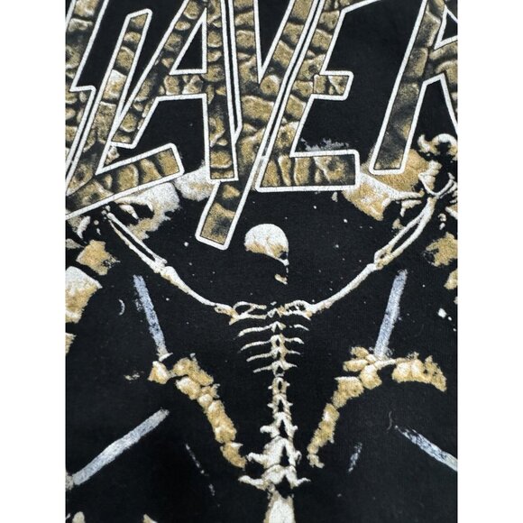 Vintage Y2K Slayer Divine Intourvention Band Tee Skull Bones Concert Tour Promo - Picture 5 of 16